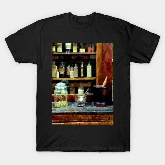 Two Mortar and Pestles and Glass Jar T-Shirt by SusanSavad